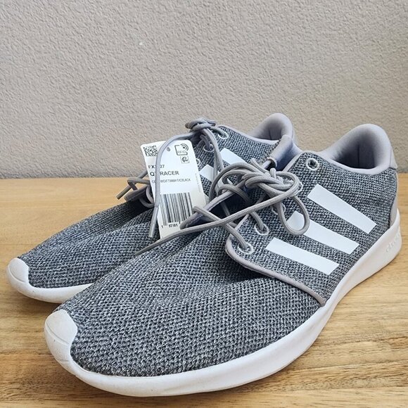 Adidas Womens Cloudfoam QT Racer Running Shoes Sneakers FX3427 Gray White Size 9 - Picture 2 of 13